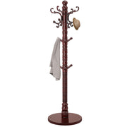 Adjustable Wood Coat Rack with 14 Hooks