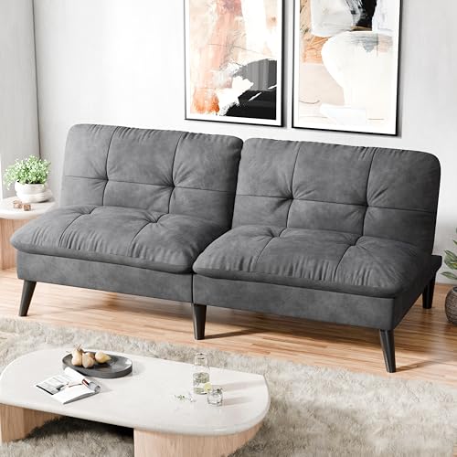 Convertible Futon Sofa Bed with Adjustable Backrest