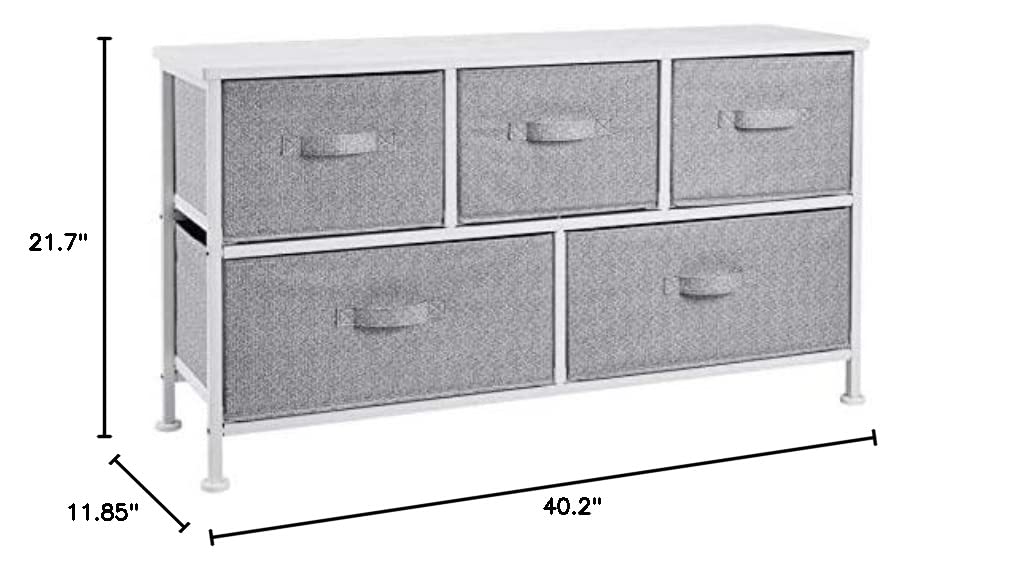 5-Drawer Wide Fabric Storage Organizer
