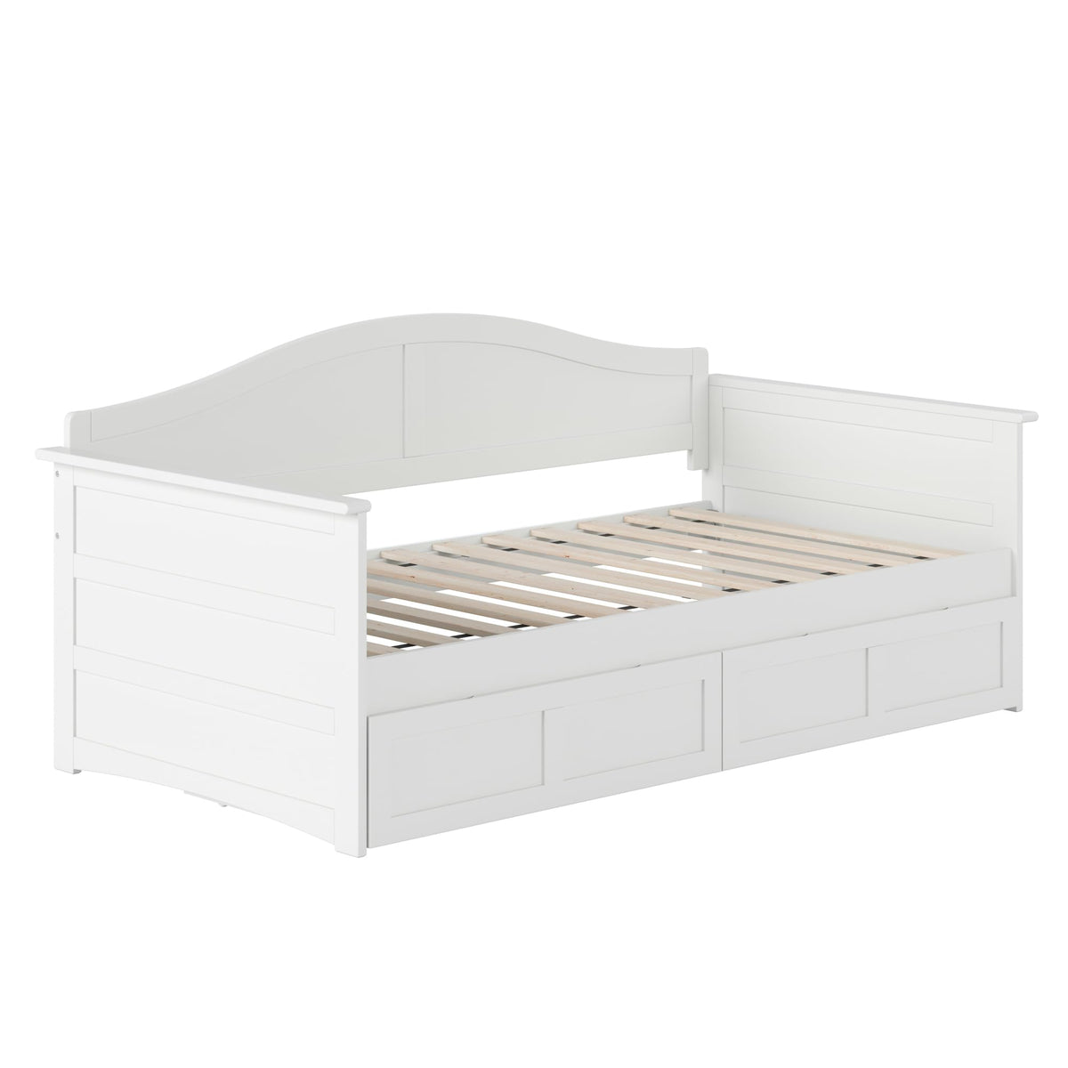 AFI, Acadia Twin Wood Daybed with 2 Storage Drawers, White