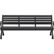 6ft Outdoor Park Bench with Backrest – Aluminum, Black