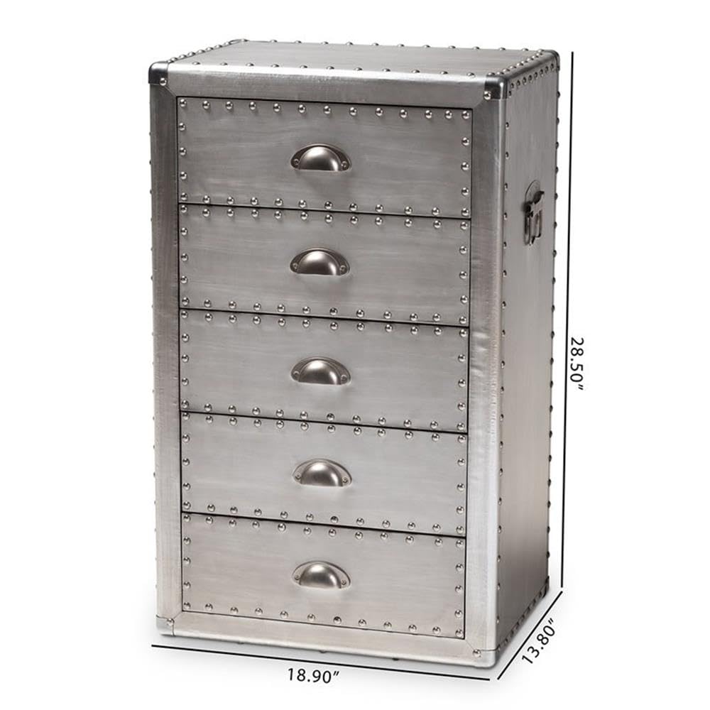 5-Drawer Metal Accent Chest