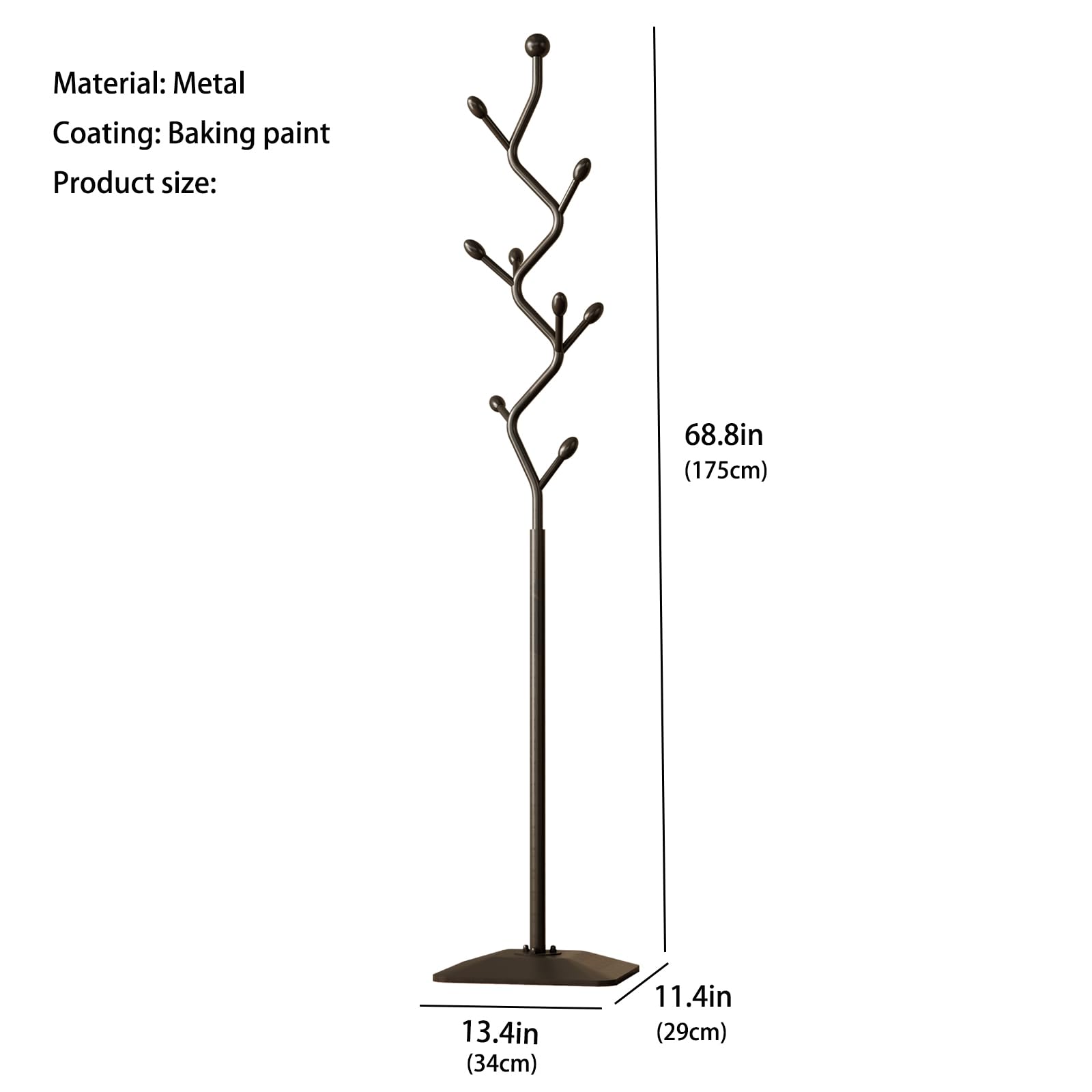 Tree-Shaped Coat Rack Stand with 8 Hooks