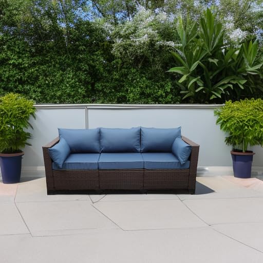 3-Seat Outdoor Wicker Patio Sofa