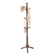 Solid Wood Coat Rack Stand with 9 Hooks