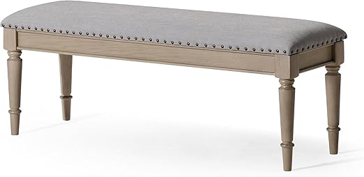 Wooden Upholstered Bench with Padded Seat