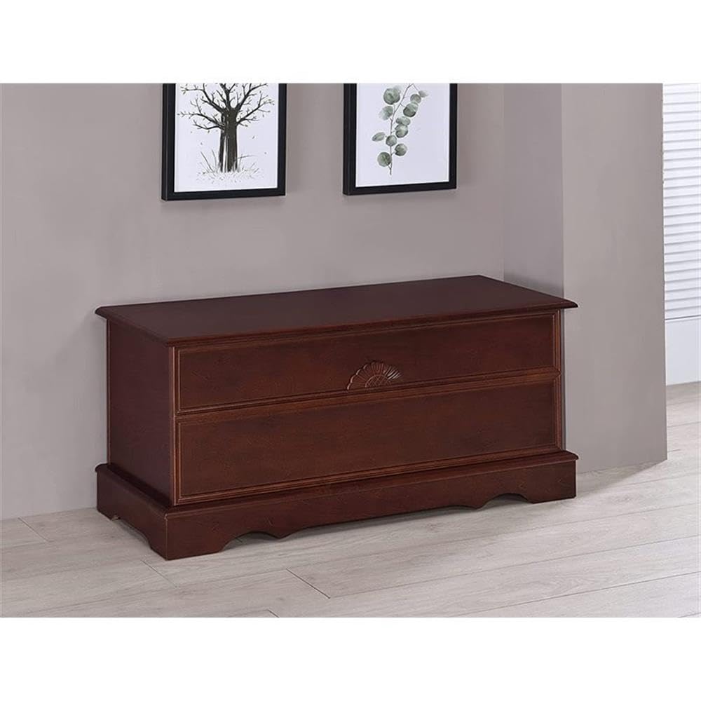 Traditional Wood Cedar Chest with Flip-Top Lid