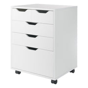 Winsome Halifax Mobile Storage Cabinet with 5 Drawers, White