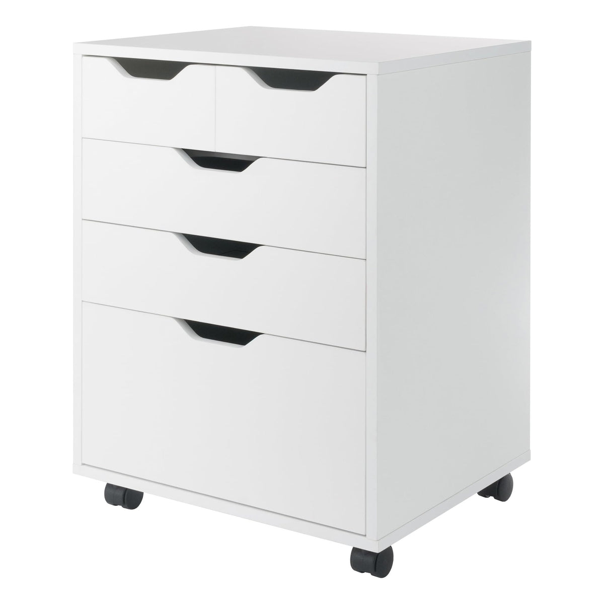 Winsome Halifax Mobile Storage Cabinet with 5 Drawers, White