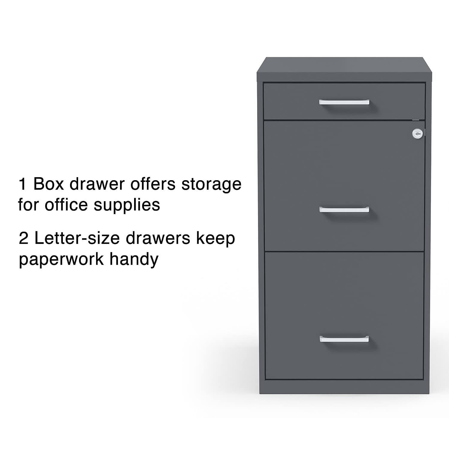 3-Drawer Vertical File Cabinet with Lock