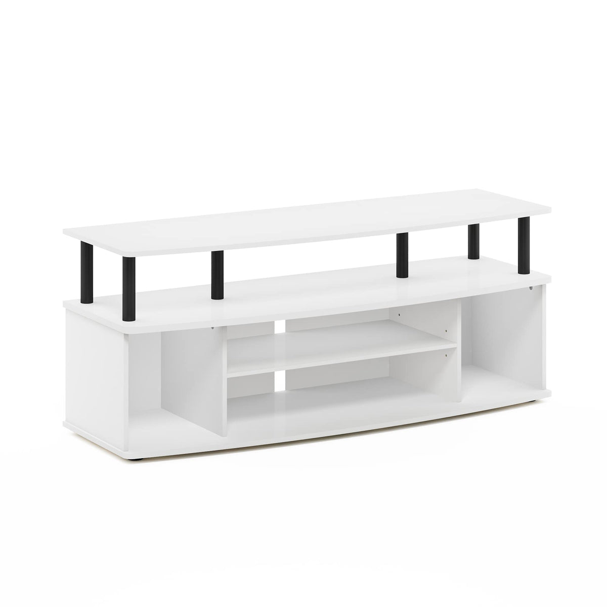 Furinno Jaya 4-Tier TV Stand for TV up to 55 Inch, White