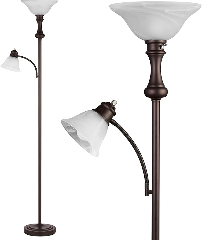 Arc Floor Lamp with Glass Shade