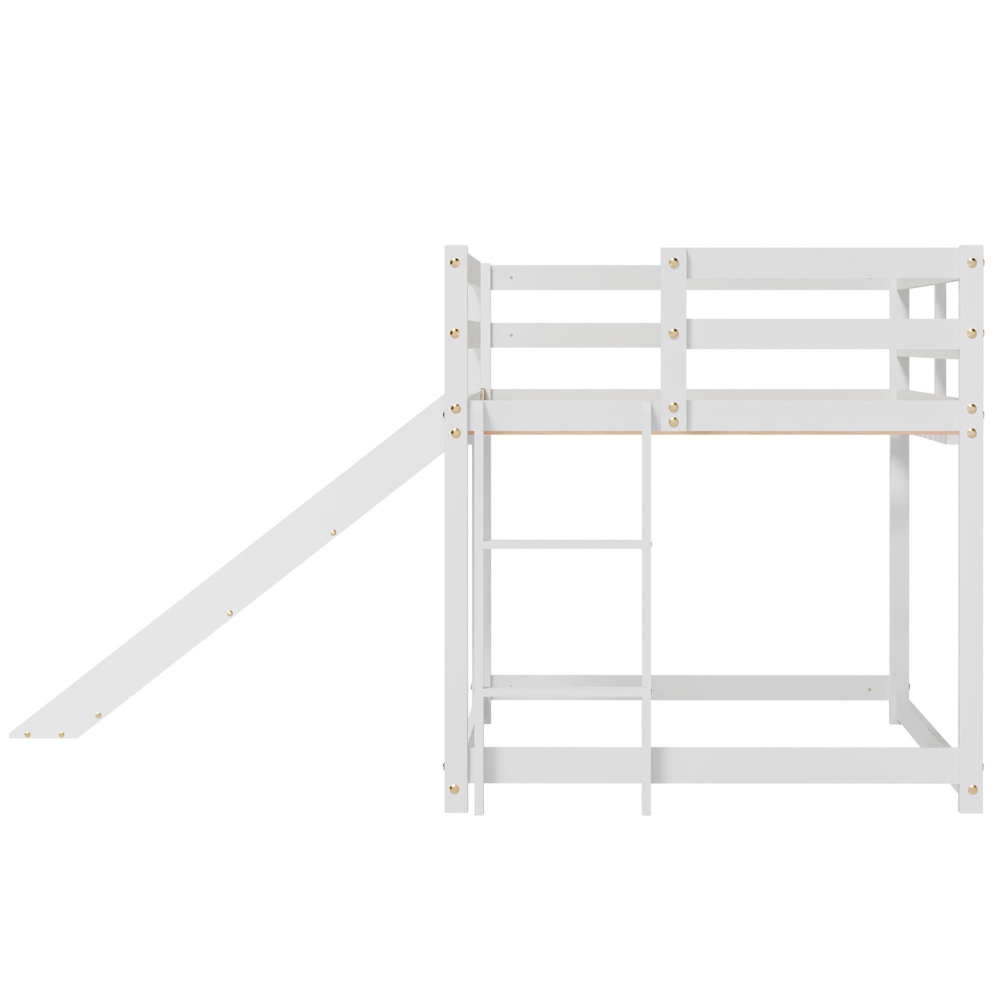 Twin Low Loft Bed with Slide