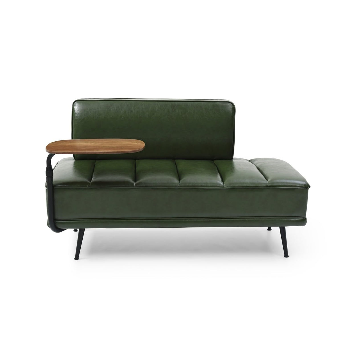 Faux Leather Loveseat with Swivel Tray