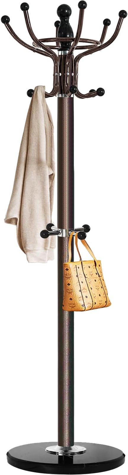 16-Hook Coat Rack with Marble Base