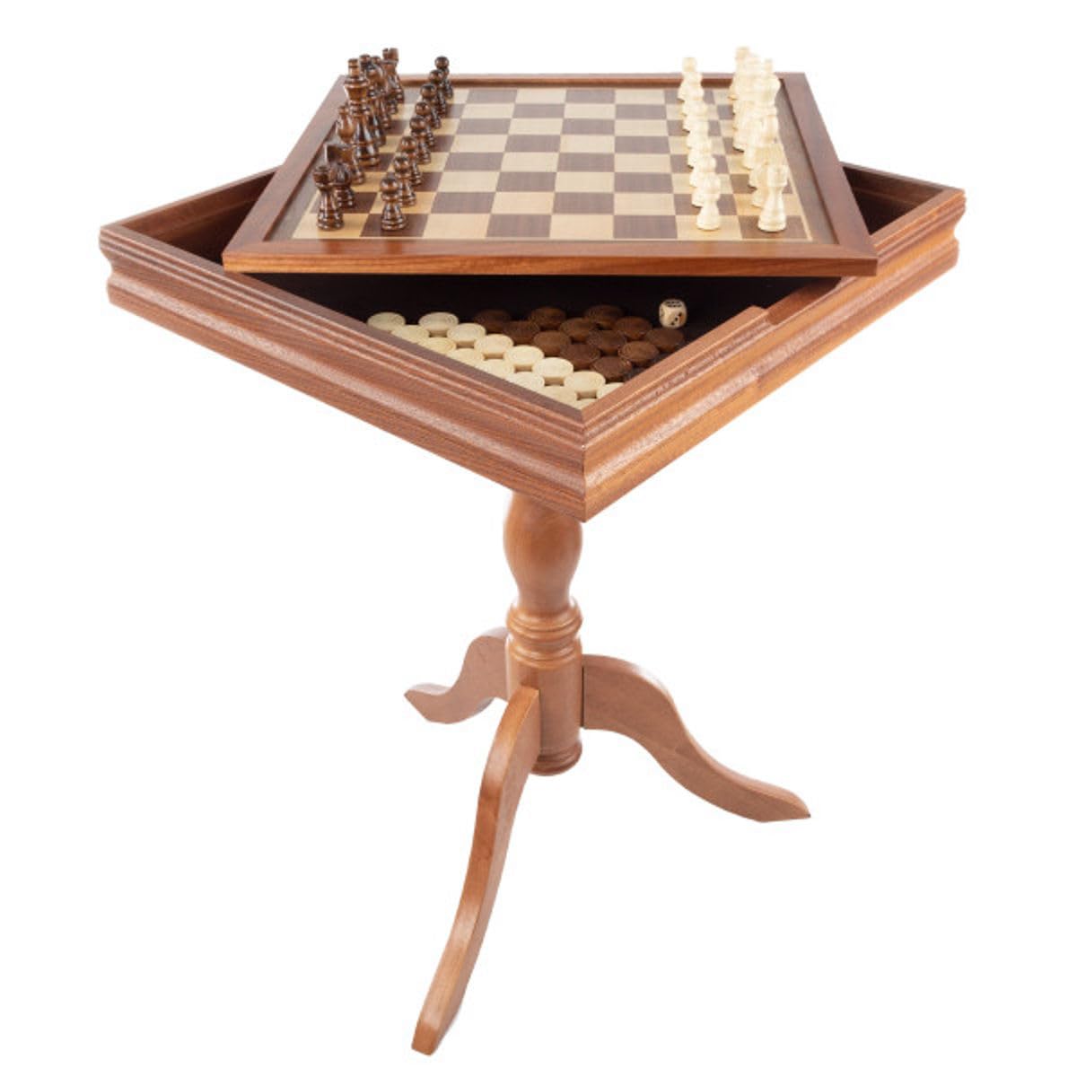 2-in-1 Chess & Backgammon Game Table