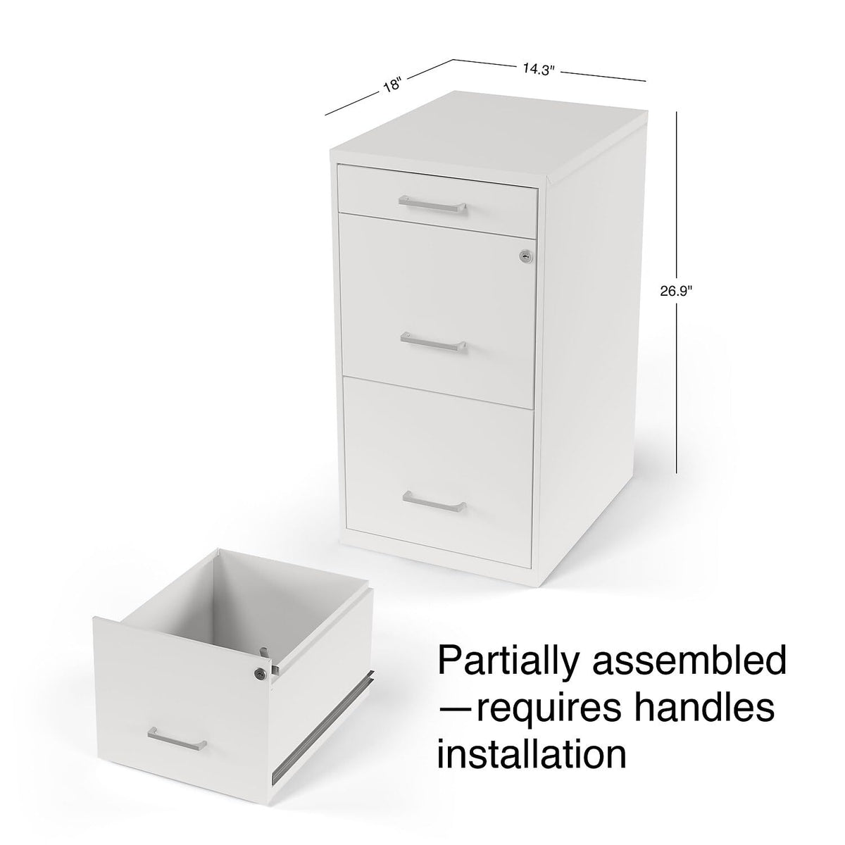 3-Drawer Lockable File Cabinet