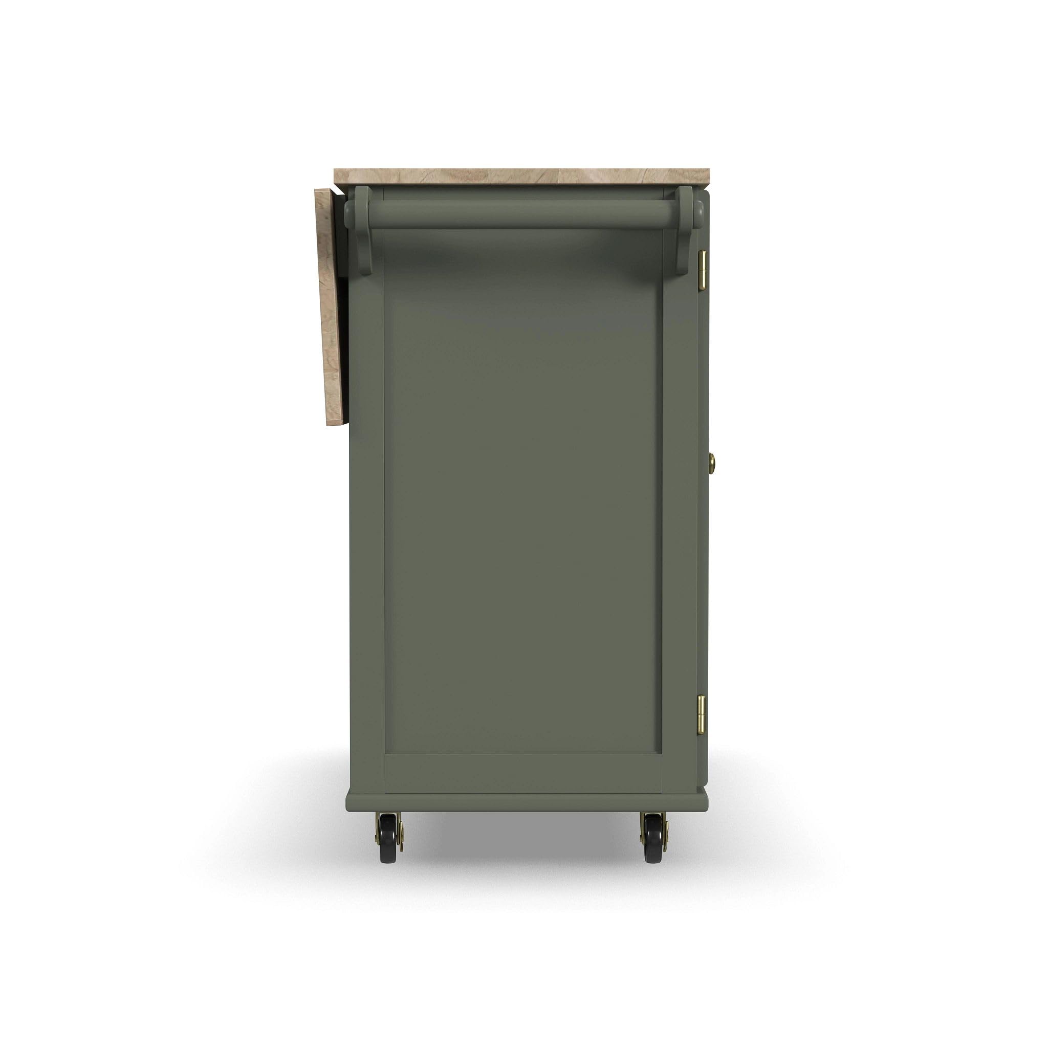 Mobile Kitchen Island Cart with Dropleaf Breakfast Bar