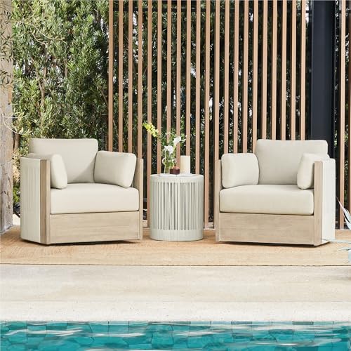 3-Piece Boho Patio Bistro Set with Swivel Chairs & Side Table