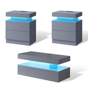 3-Piece LED Coffee Table Set