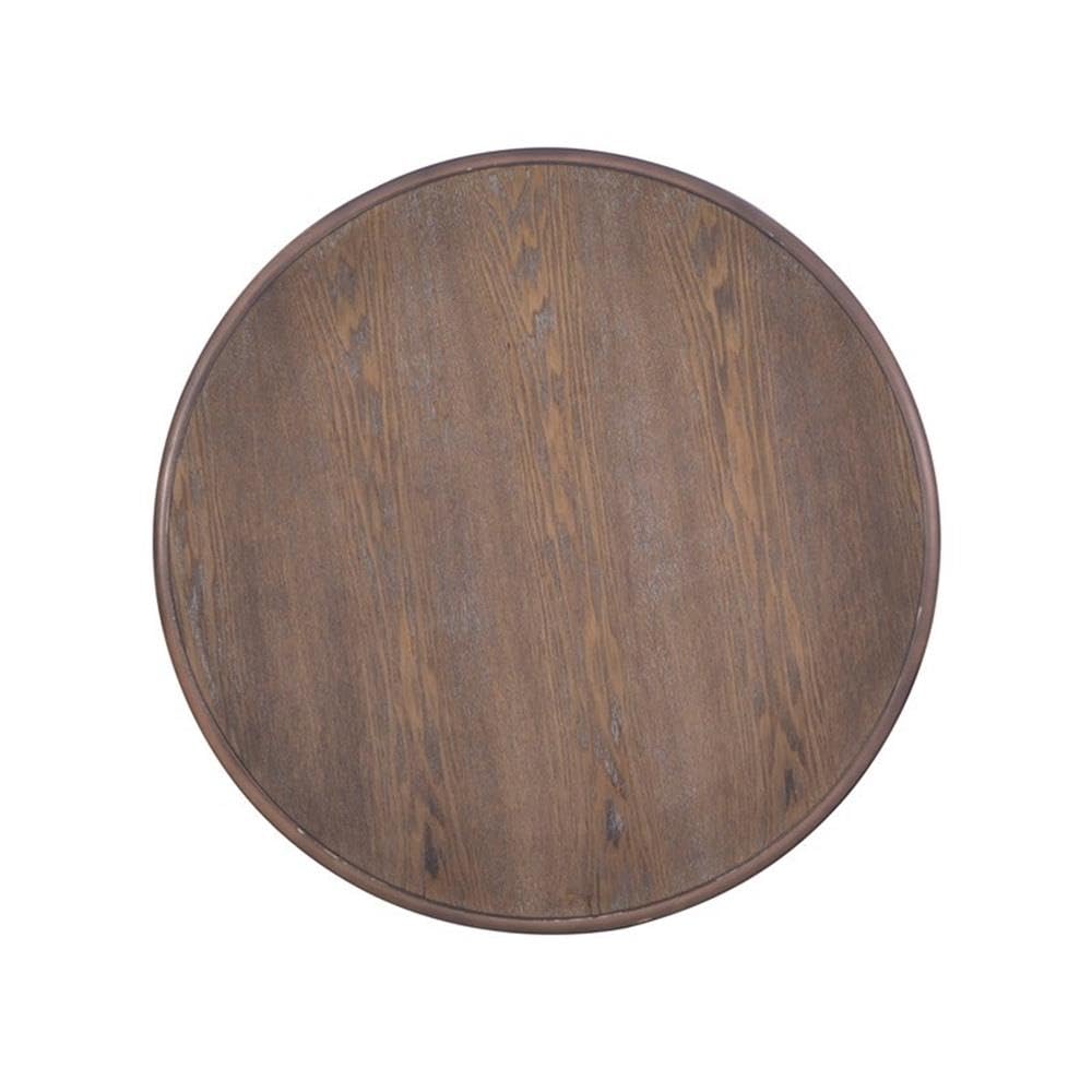 Round Pedestal Accent Table – Natural Finish