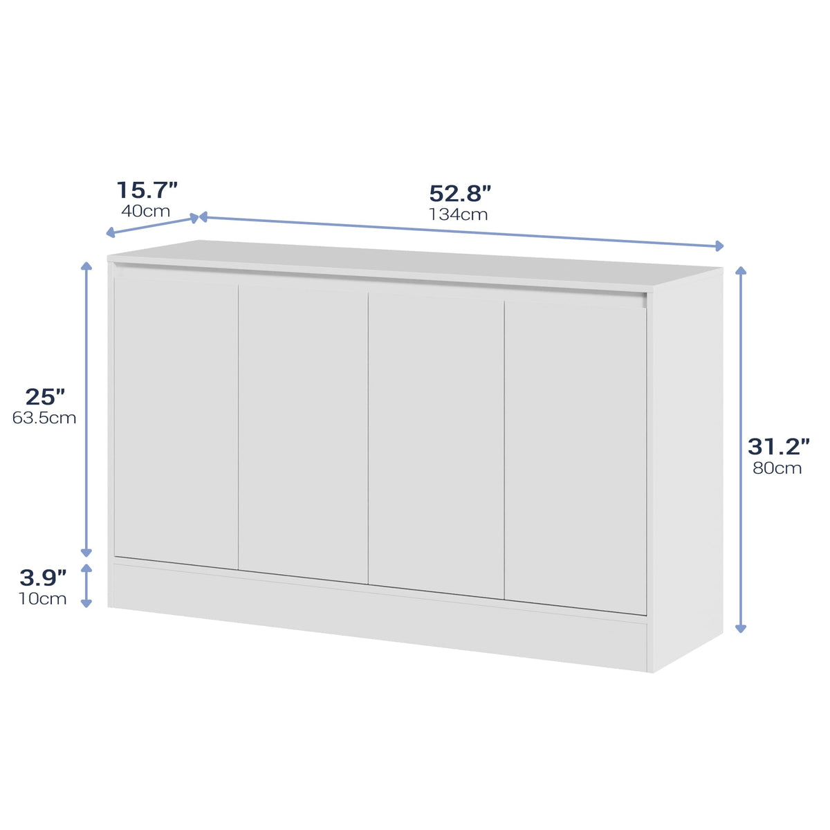 Housoul Buffet Cabinet with Doors, Coffee Bar Cabinet with Storage and Adjustable Shelf, Modern Kitchen Buffet Sideboard for Dining Room, Kitchen, White