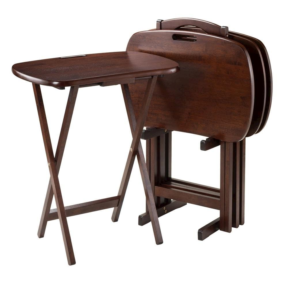 Folding TV Tray Table Set with Stand