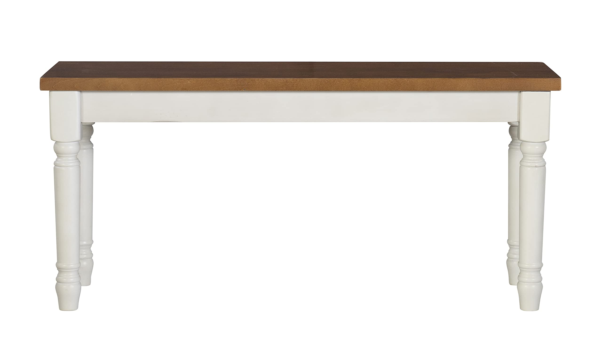 Farmhouse Dining Bench – White & Honey Brown