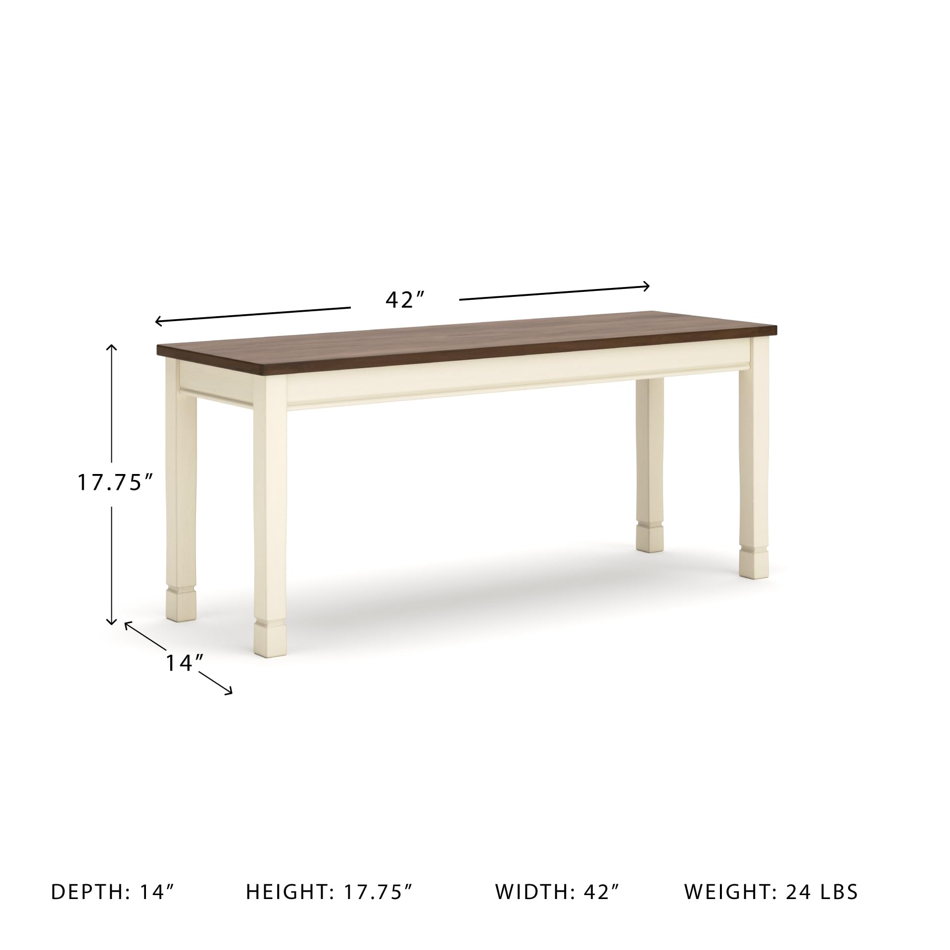 Cottage Rectangular Dining Bench