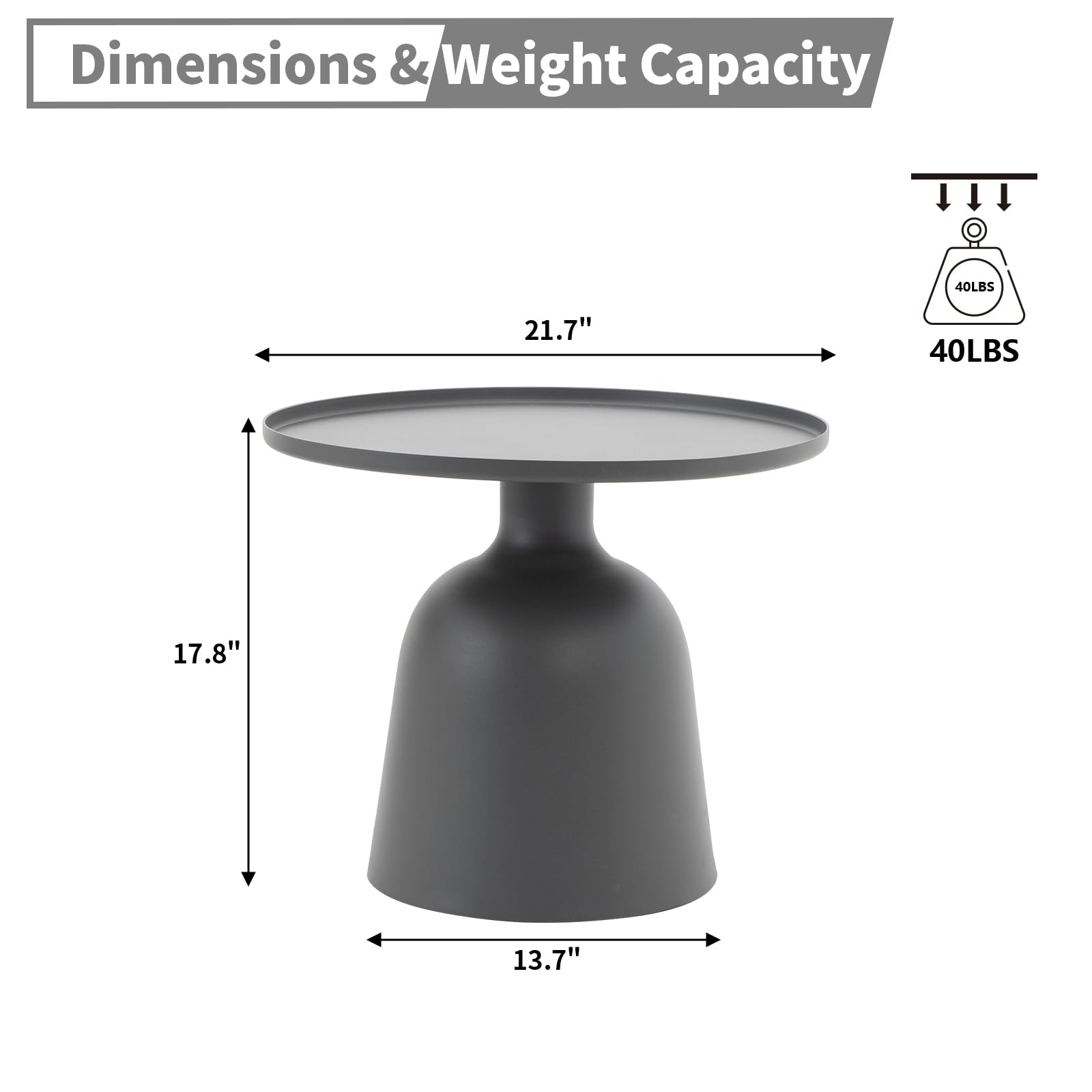Round Outdoor Coffee Table – Weather-Resistant Aluminum