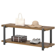 Entryway Shoe Storage Bench with Open Shelf