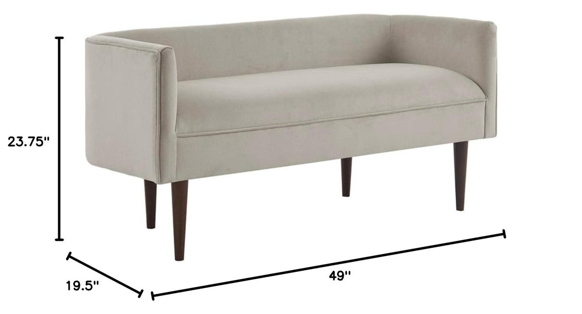 Cream Velvet Accent Bench