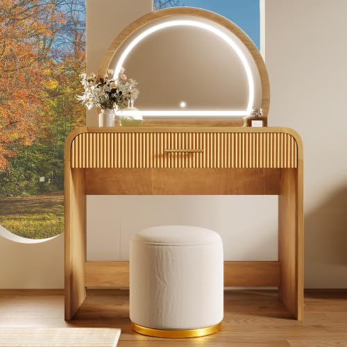 Makeup Vanity with LED Mirror