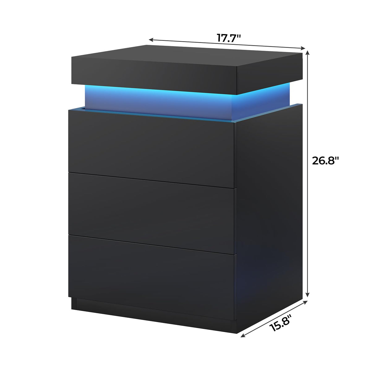 LED Nightstands with Charging Station, Set of 2
