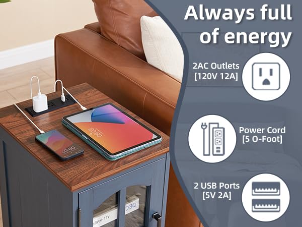 RWYHG Farmhouse Dressers and Nightstand Set of 3, Wood 54" Wide 7 Drawer Dresser 14'' Narrow Side Table with Charging Station, Roman Column Bedroom Furniture Dressers Sets for Home Living Room Hallway