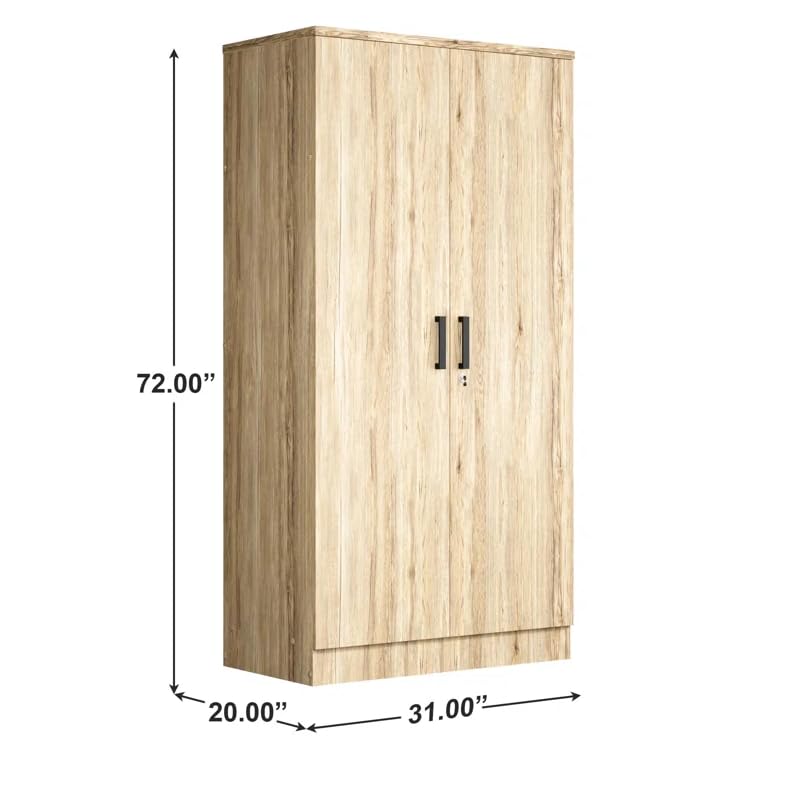 2-Door Wardrobe with Shelves