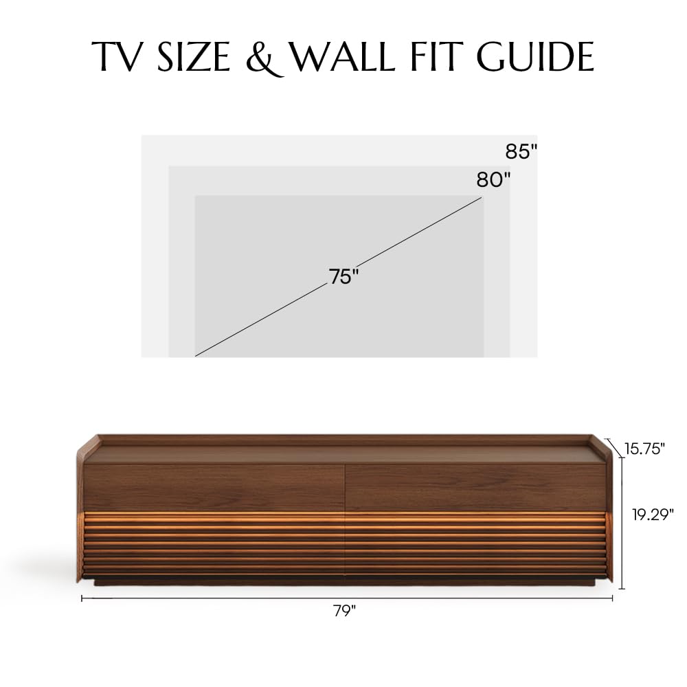 Wood TV Stand with LED Lighting