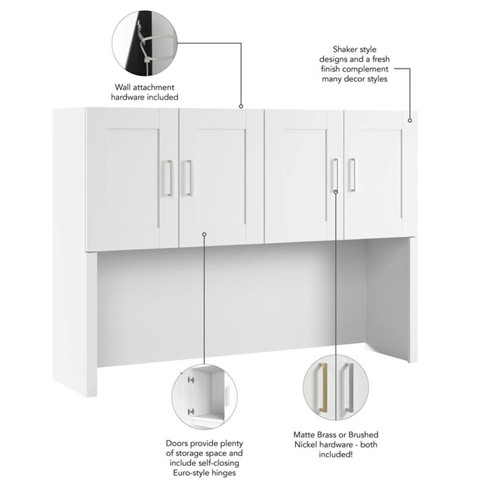 60W Office Hutch with 4 Doors & Storage