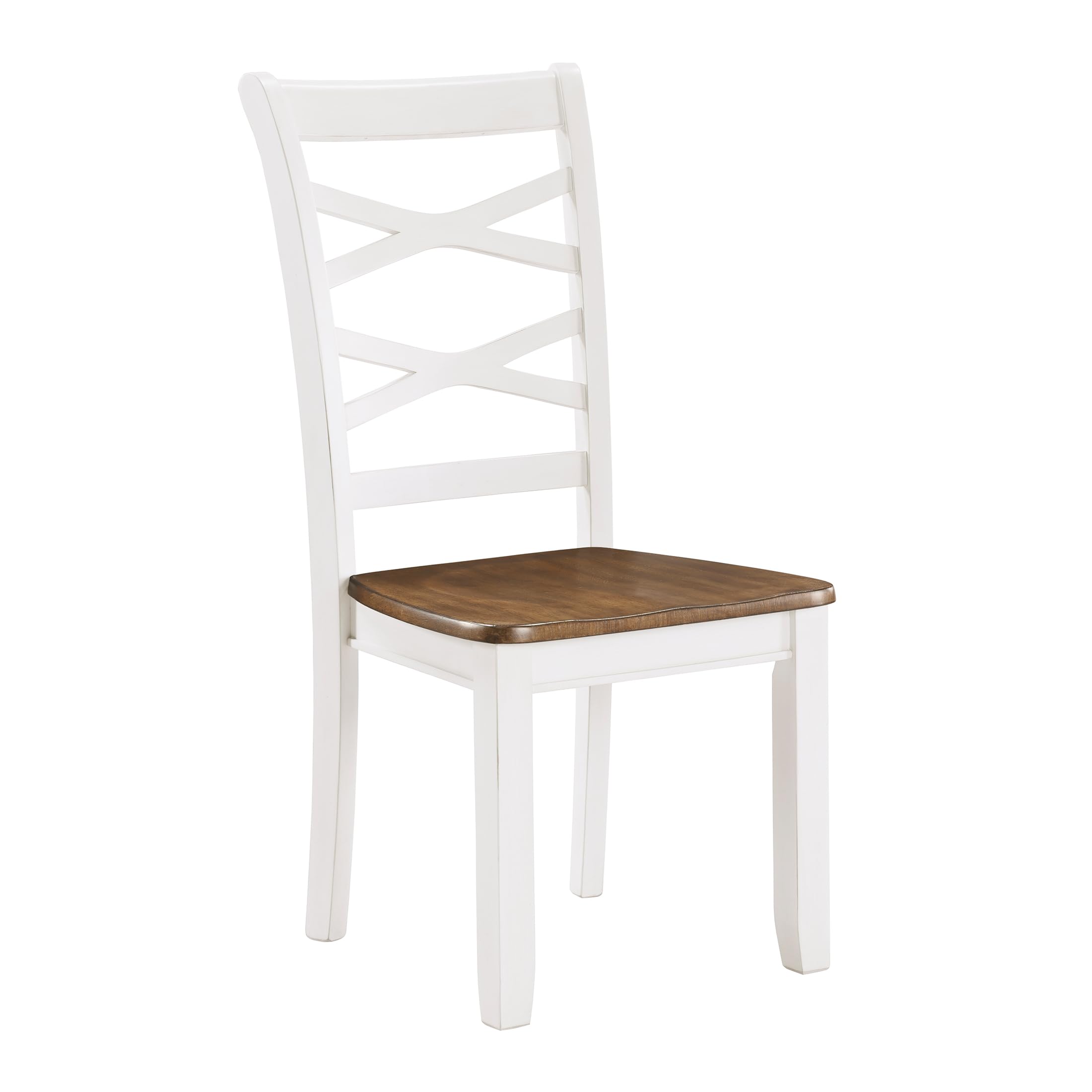 Lexicon Dining Table Set for 6 with Chairs, Wood 7 Piece Farmhouse Dining Room Table and Chairs Set of 6, Cross Back, Easy Assembly Seater for Indoor Home, Dinner, Kitchen, Cherry/White