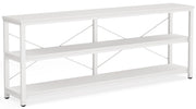 Tribesigns 71" Sofa Tables,Extra Long Couch Table, Narrow Long Console Table, Entryway Table,Sofa Table with 3 Tiers Storage Shelves (White)