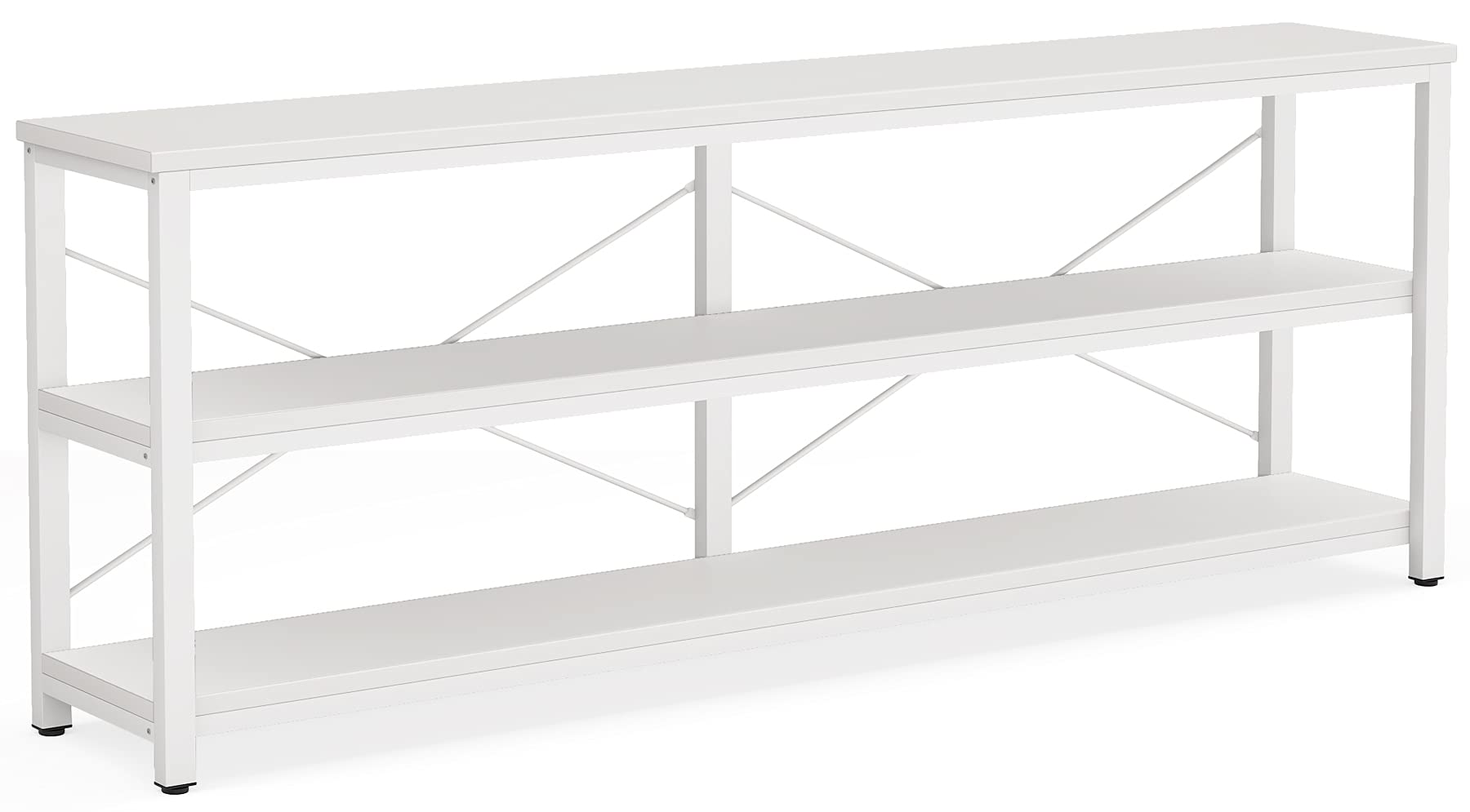 Tribesigns 71" Sofa Tables,Extra Long Couch Table, Narrow Long Console Table, Entryway Table,Sofa Table with 3 Tiers Storage Shelves (White)