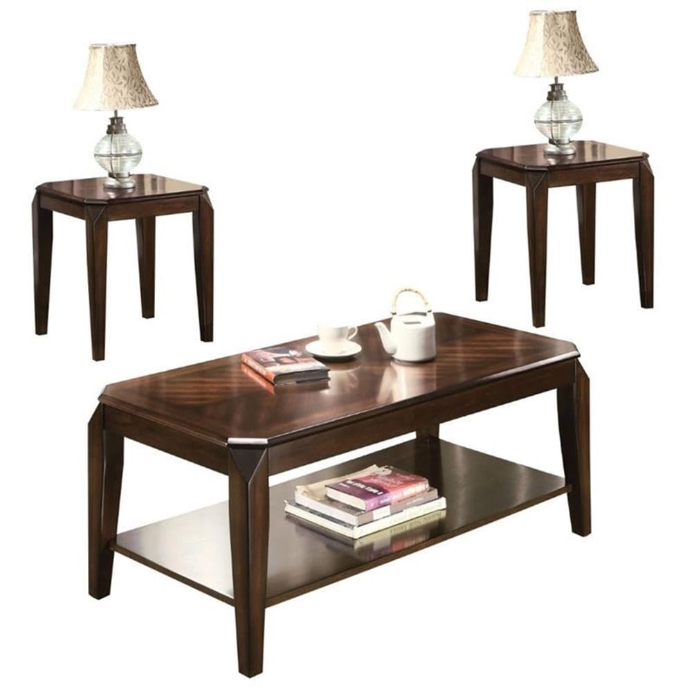 Acme Furniture Docila 3Pc Pack Coffee/End Table Set - - Walnut, c: 47"" x 23"" x 19"" h, e: 23"" x 23"" x 23"" h (80655)