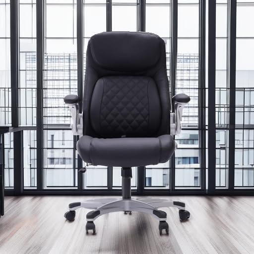 Ergonomic PU Leather Office Chair with Lumbar Support