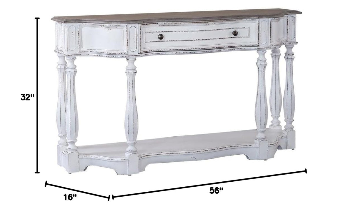 Antique White Console Table