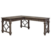 Martin Furniture Desk with Return and Drawers, Open L-Shape, Weathered Gray