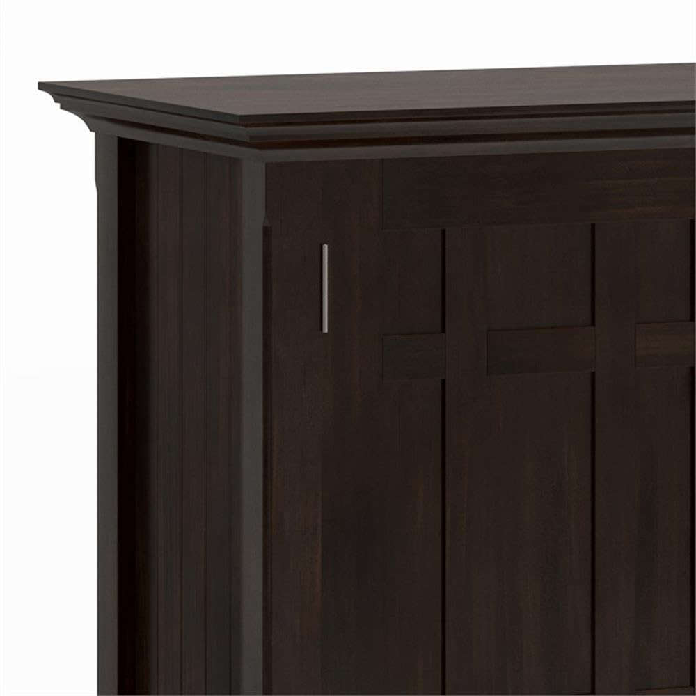 SIMPLIHOME Bedford 54" Wide Solid Wood 2-Door Buffet in Brunette Brown