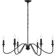 6-Light Candelabra Chandelier – Matte Black