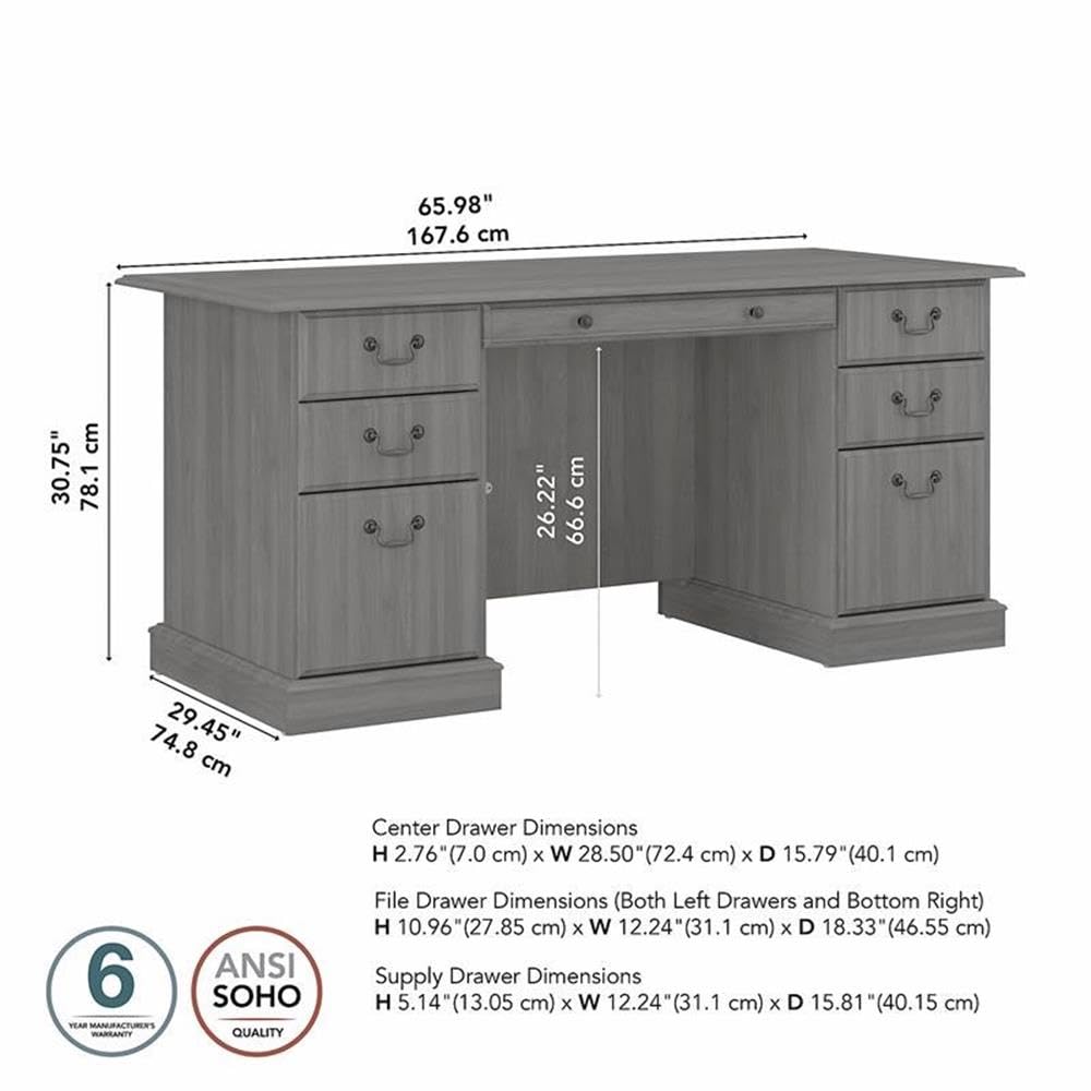66W Executive Desk with Drawers