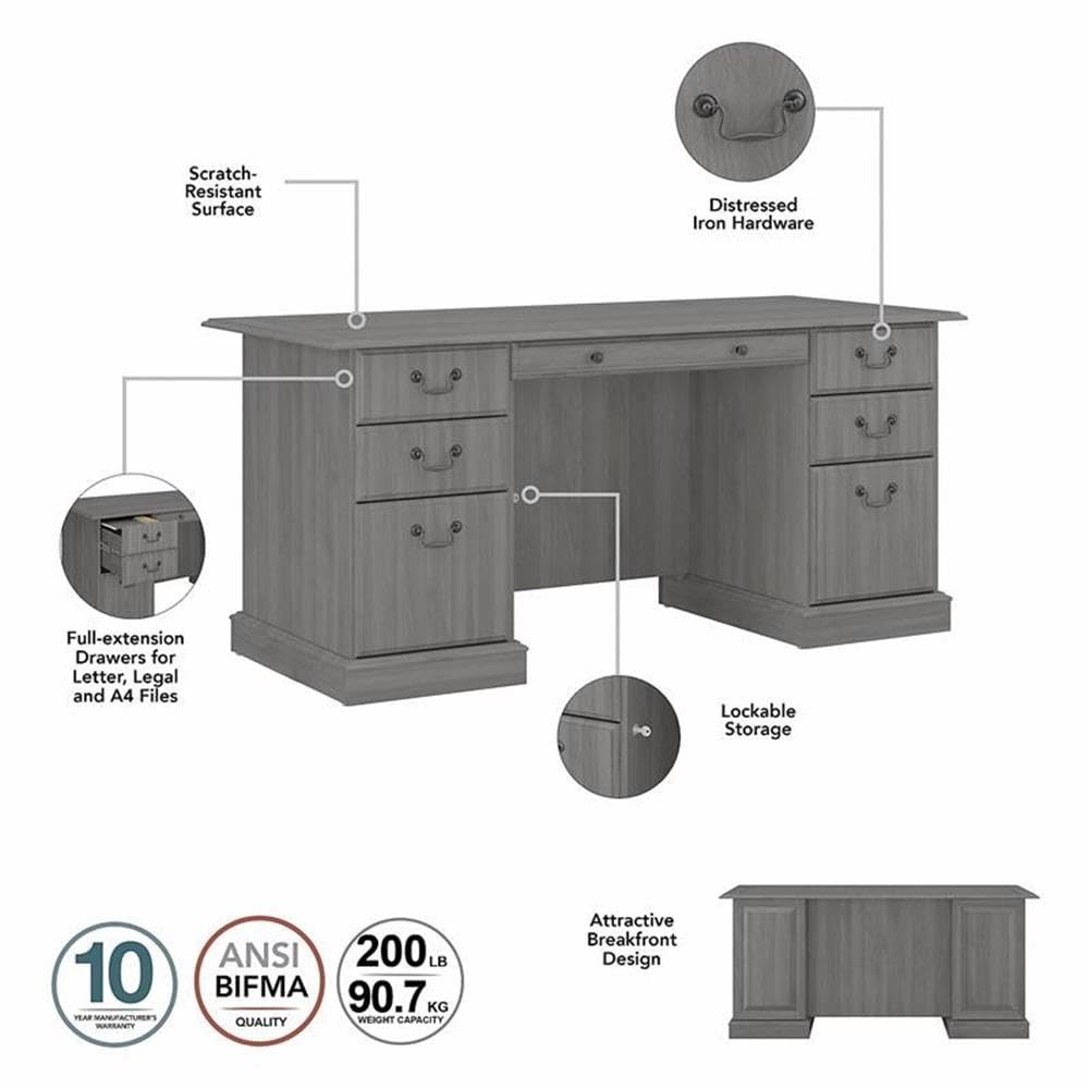66W Executive Desk with Drawers