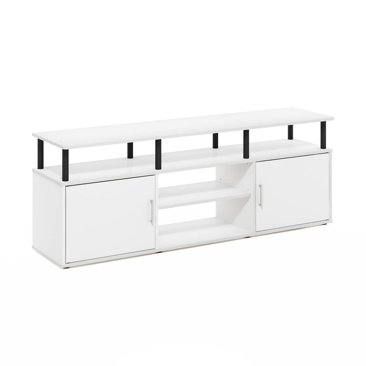 Furinno Jensen 3-Tier TV Stand for TV up to 70 Inch, Solid White